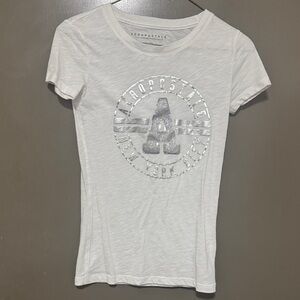 Aeropostale White Tee with Silver Logo